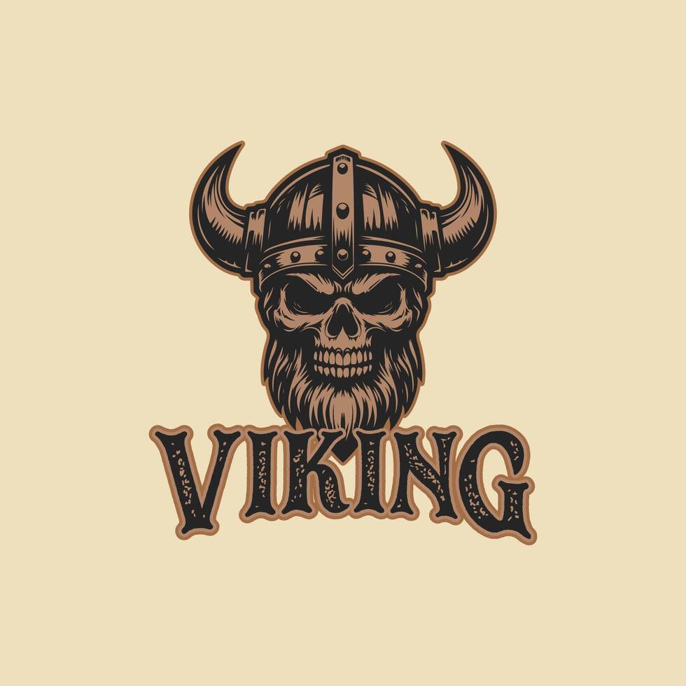 Viking skull head vector