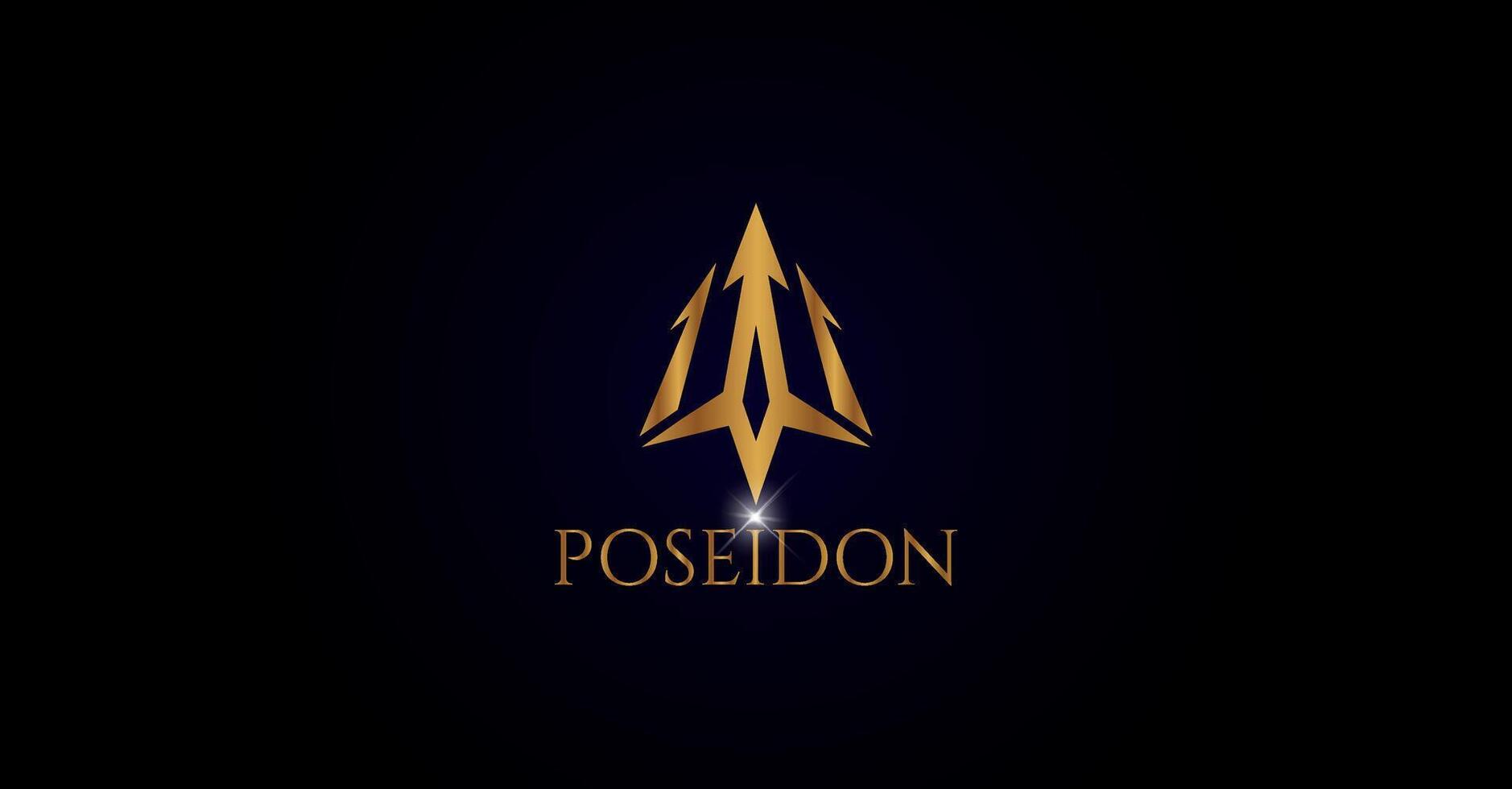 Strong Trident Poseidon Logo vector