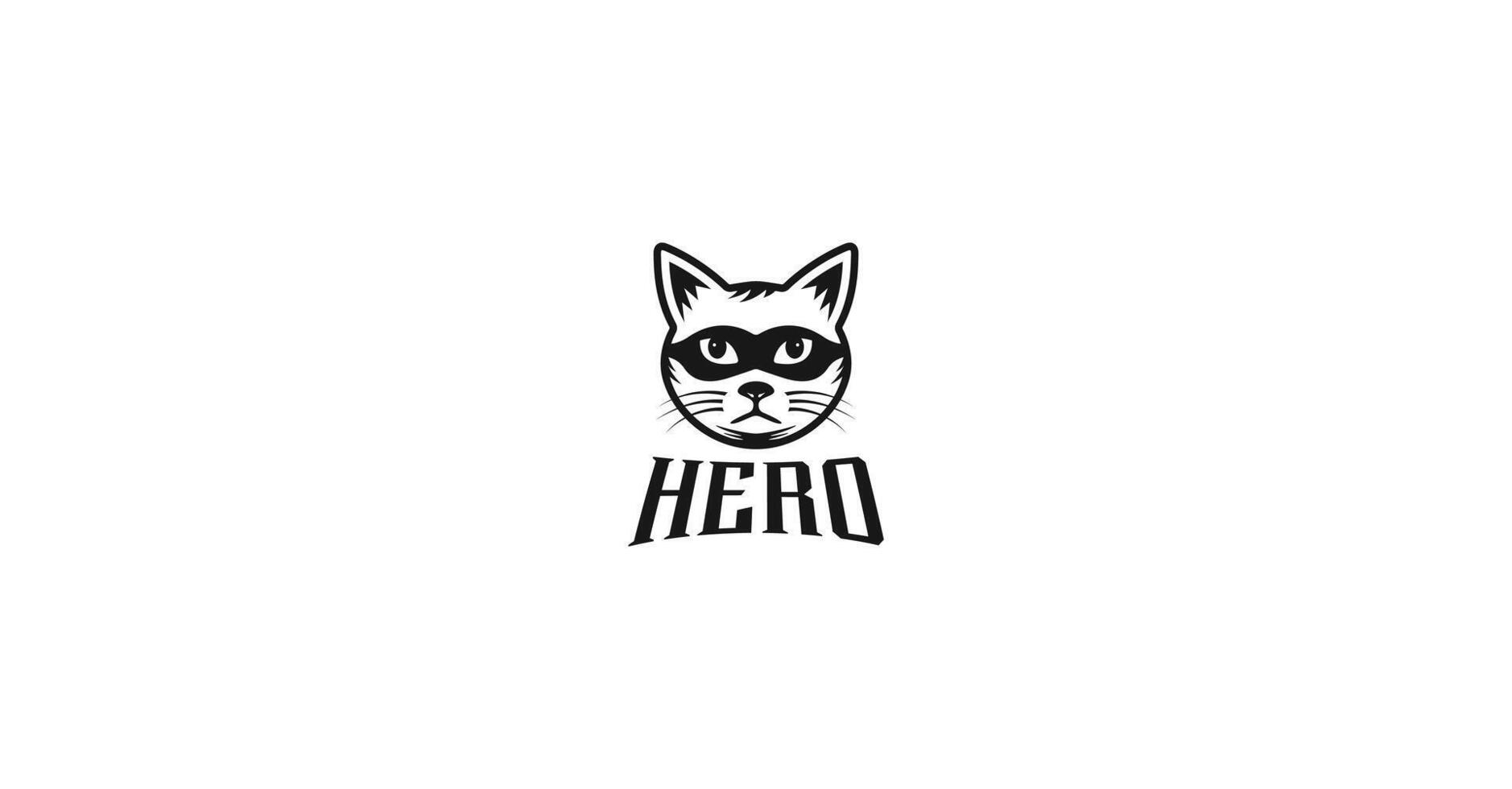 Cat hero logo vector