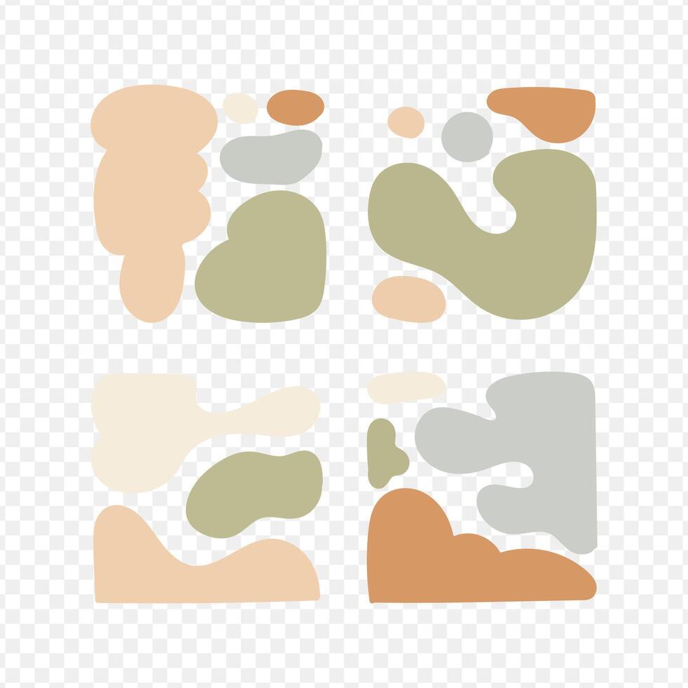 A set of four different colored shapes on a white background vector