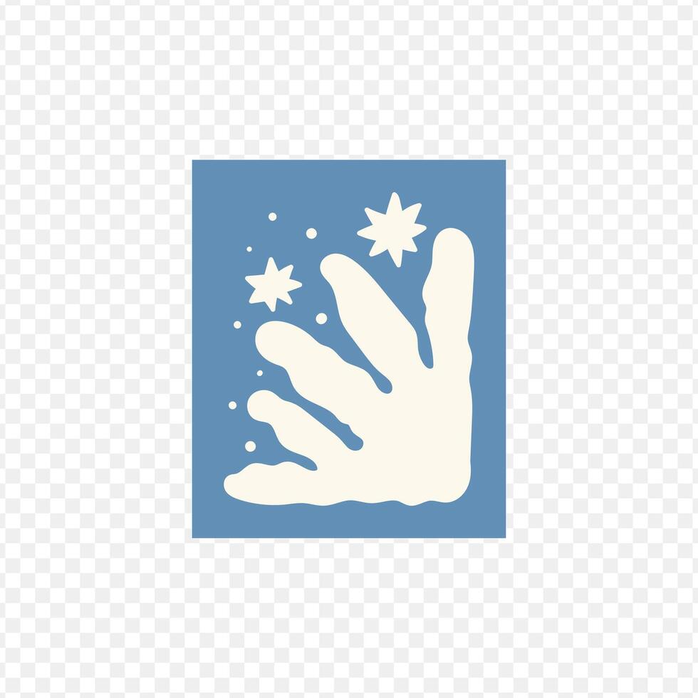 A hand with snowflakes on it vector