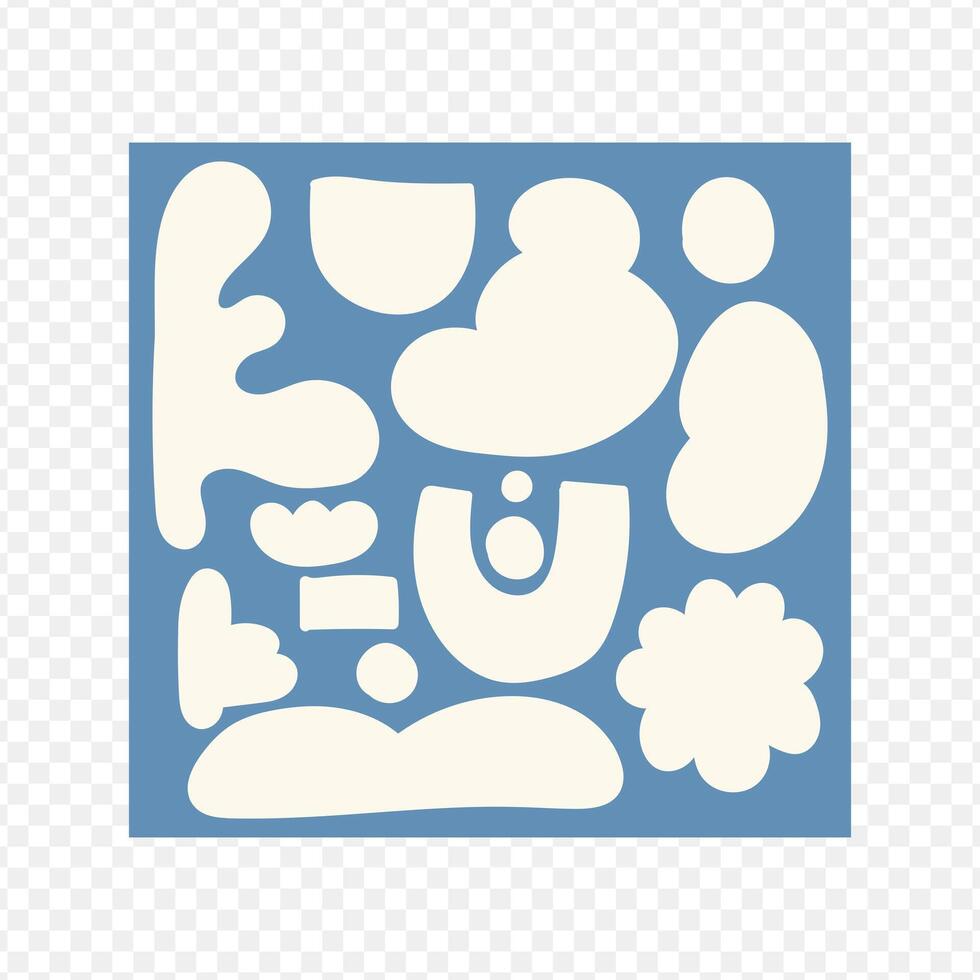 A blue and white drawing of a flower vector