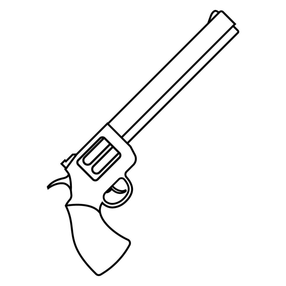 Pistol icon. Outline illustration of pistol icon for web vector