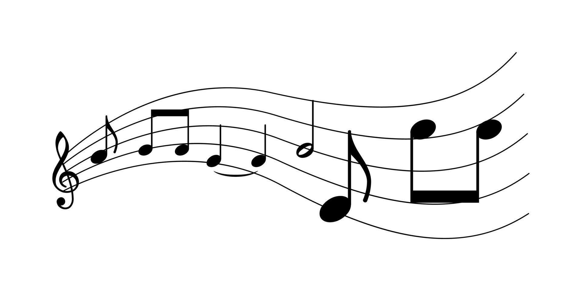 Flowing melody of musical notes dancing across the page vector
