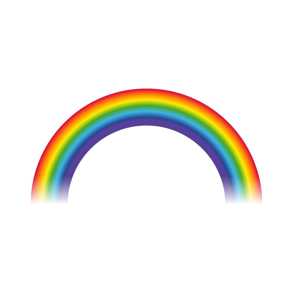 Bright Rainbow Arch on White Background vector