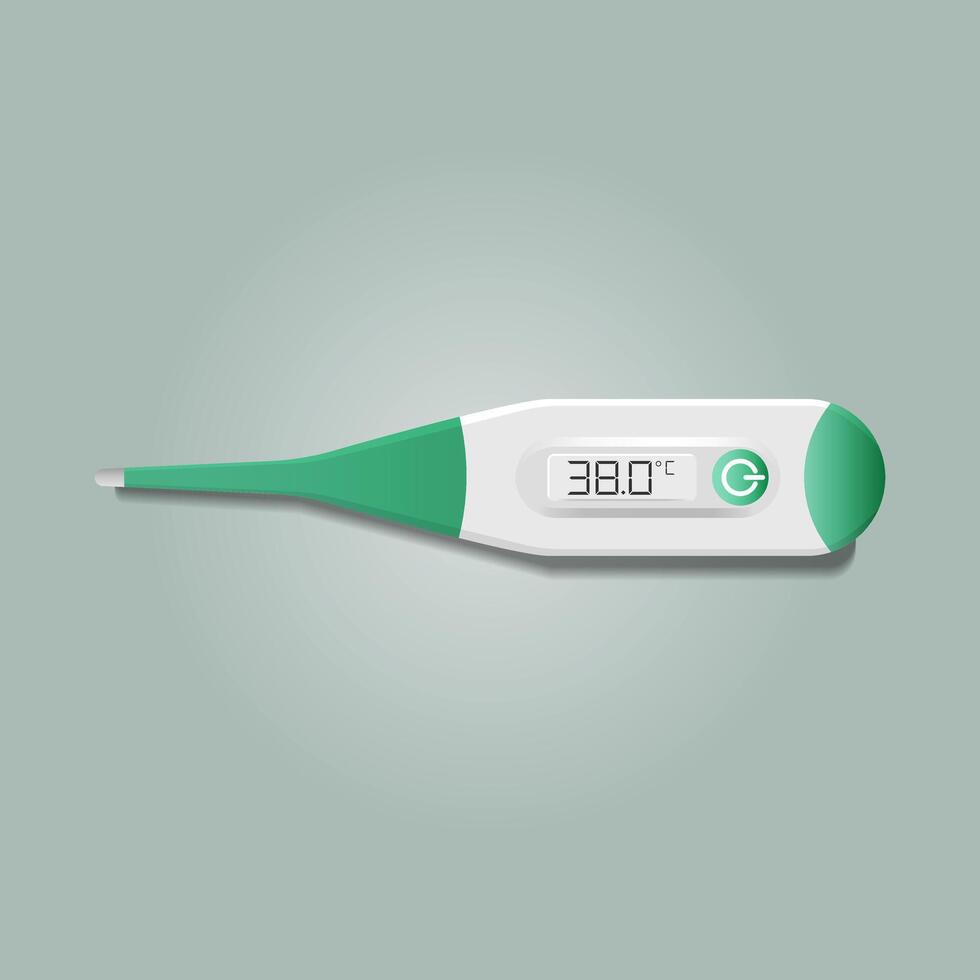 Illustration of isolated 3d medical digital thermometer vector