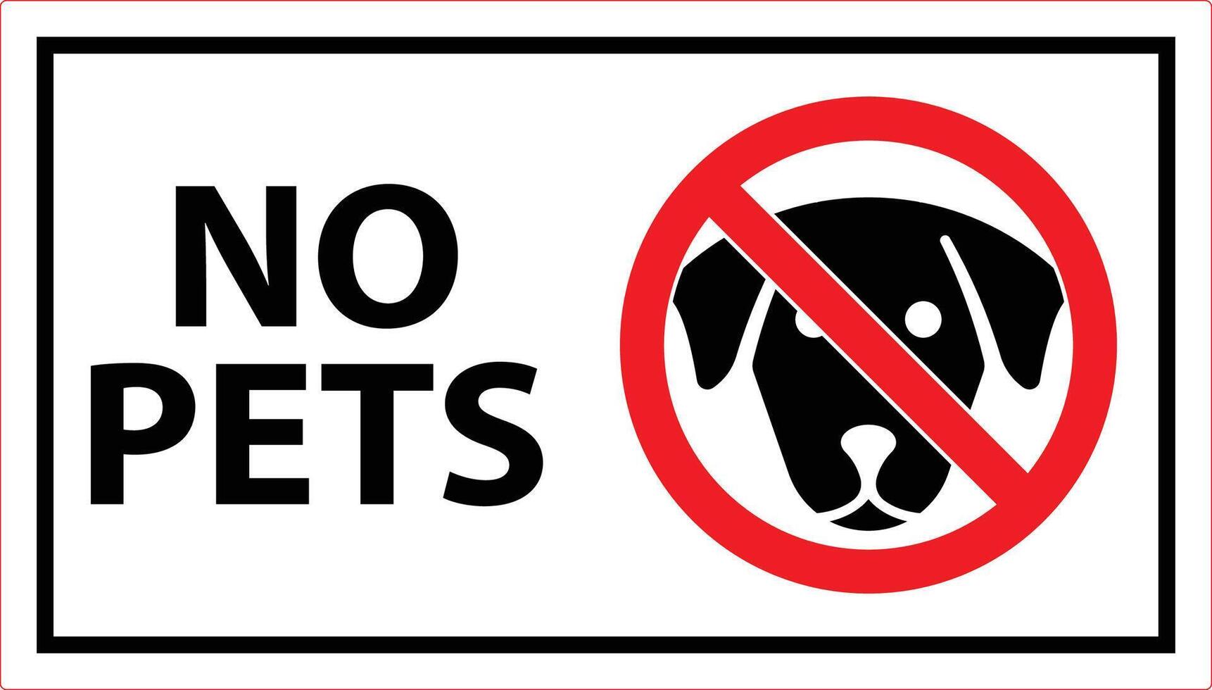 No Pets Allowed Sign with Red Circle and Dog Icon Symbolizing Pet Restrictions in Public Areas vector