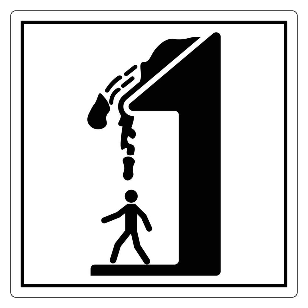 Caution Falling Snow Sign Falling vector