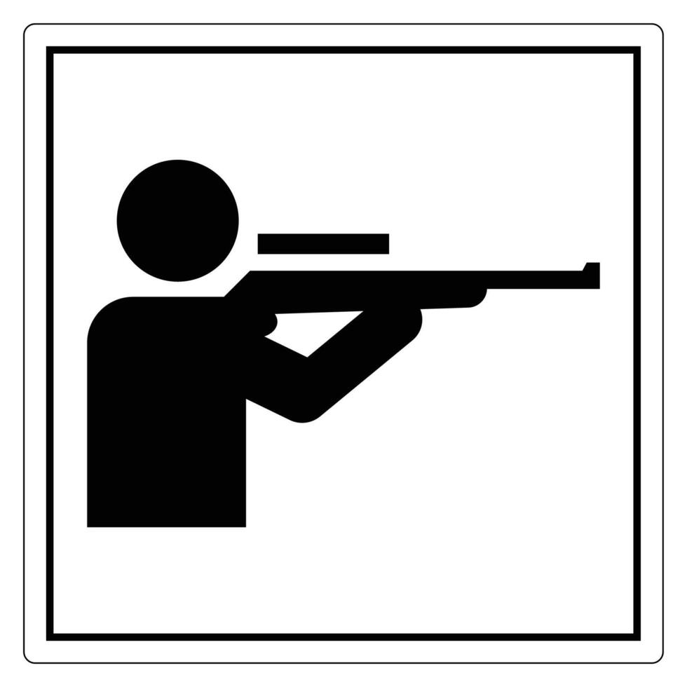 Silhouette of Person Aiming with Rifle in Black and White Style for Hunting or Shooting Sports Visuals vector