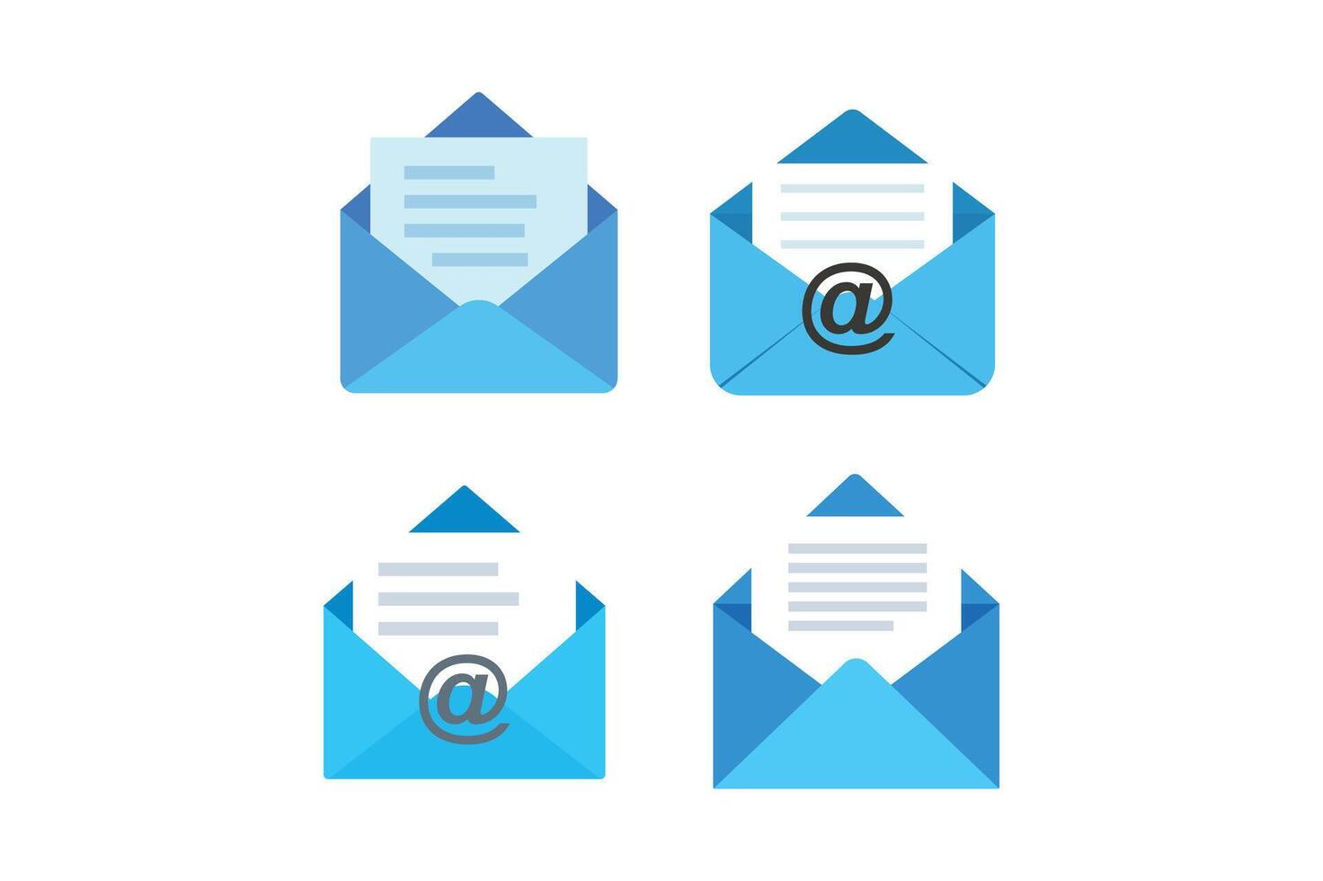 Mailbox Message Icon Sets, email inbox notification icon, online messaging inbox, envelope mail inbox, email notification vector