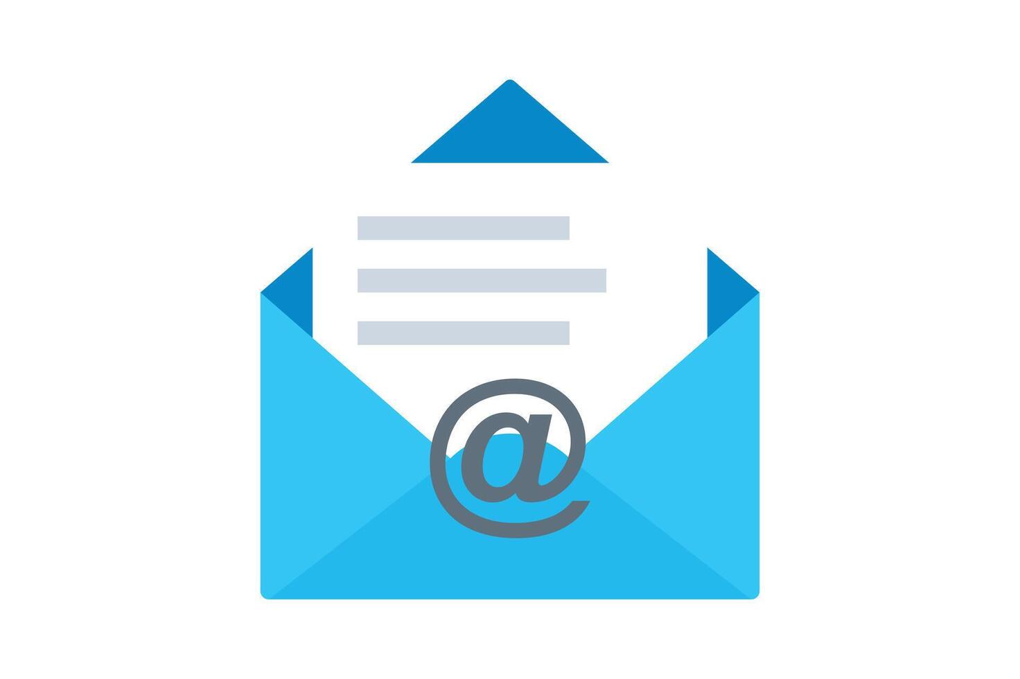 Flat Design Mailbox Icon, email inbox notification icon, online messaging inbox, envelope mail inbox, email notification vector