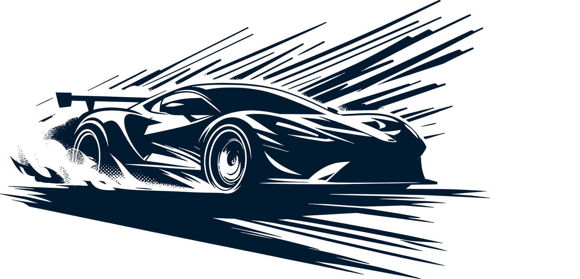 A racing car illustration on white. vector