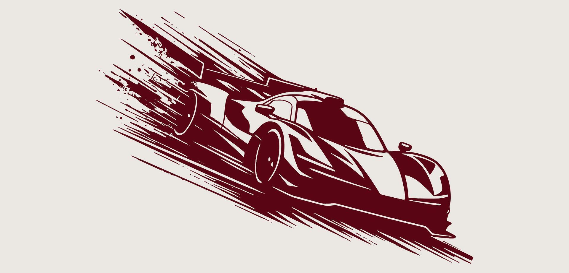 Illustration of a racing sports car on a gray background vector