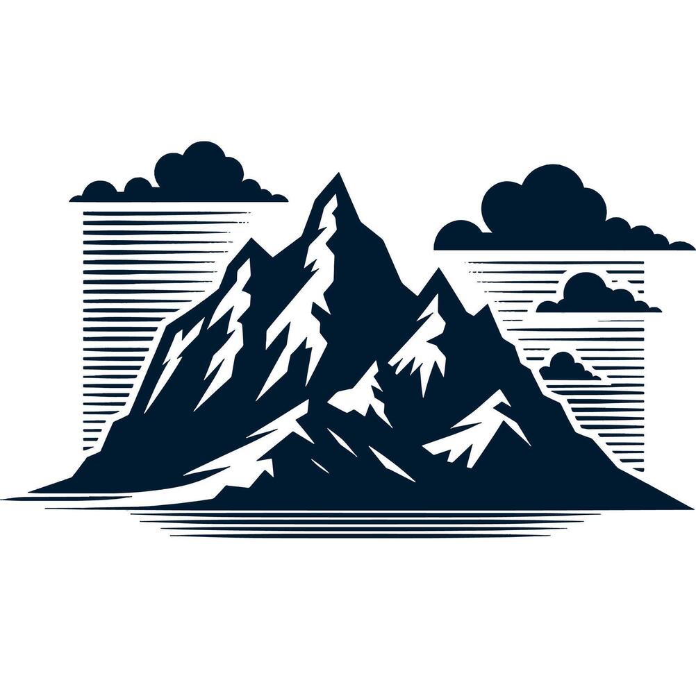 Mountain landscape with clouds and mountains vector