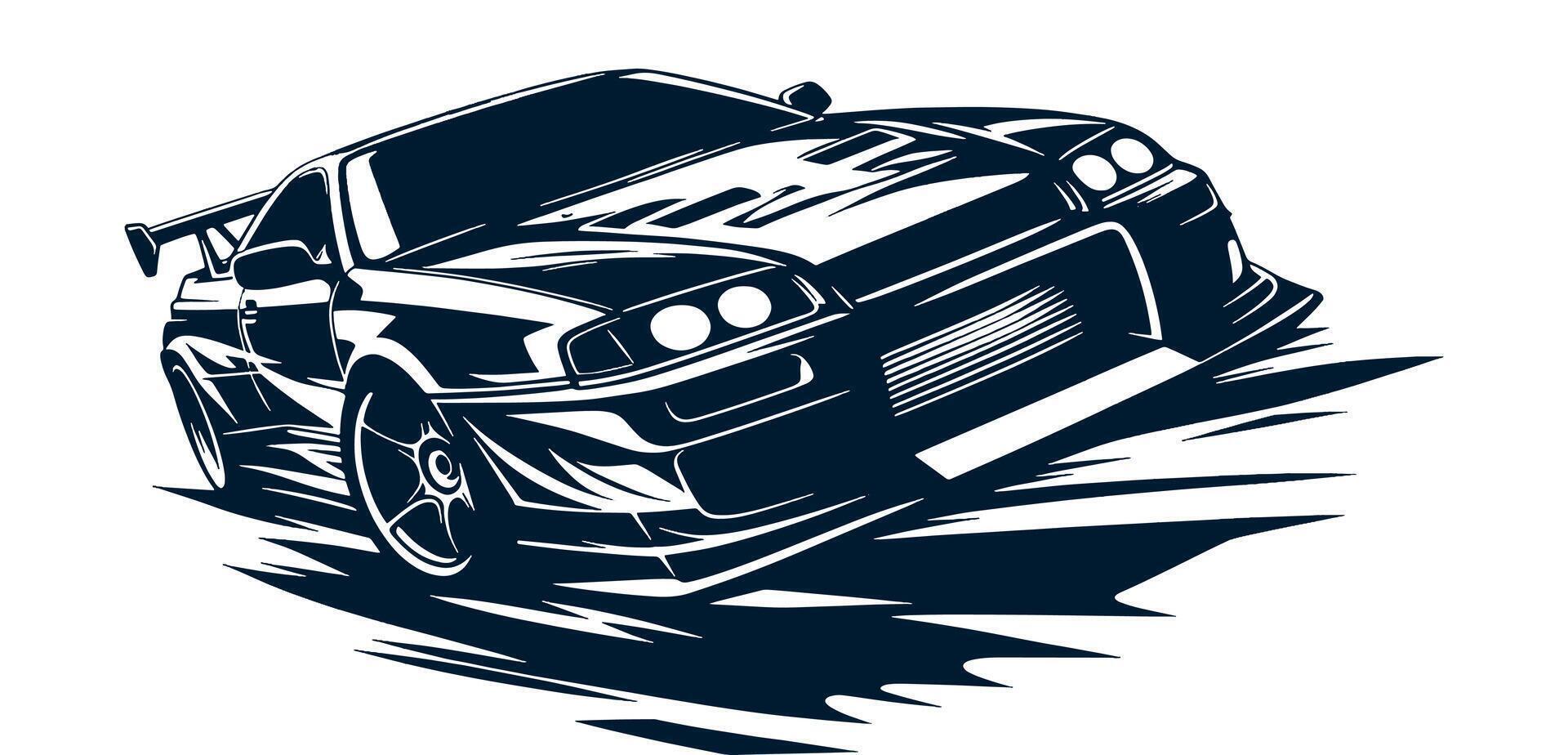 An illustration of a racing car on a white. vector