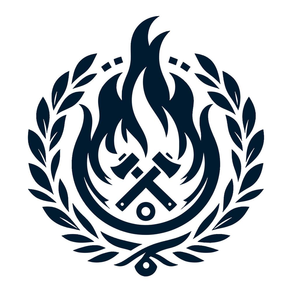 A logo illustration for a fire department vector
