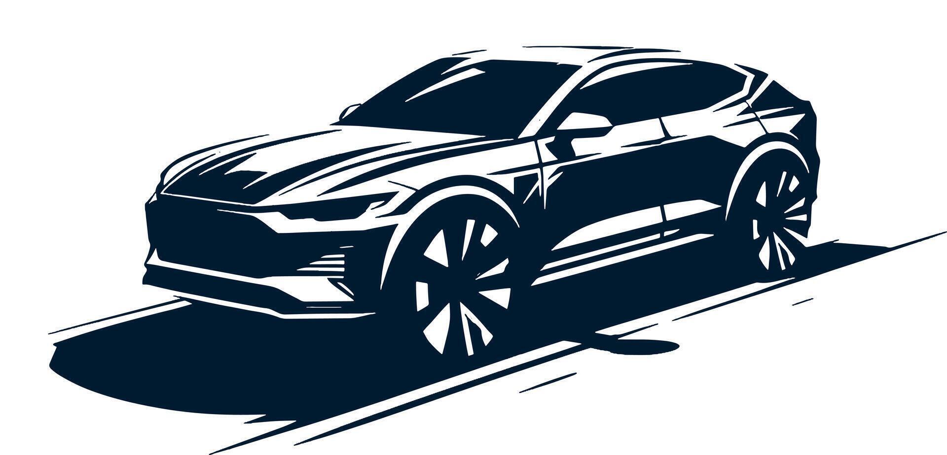 An illustration of a suv on a white background vector