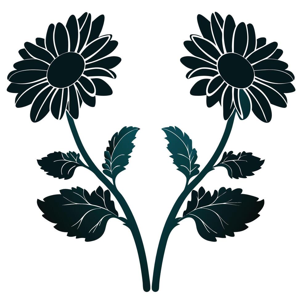 Hand-Drawn Sunflower Artwork Monochrome Botanical Illustration vector
