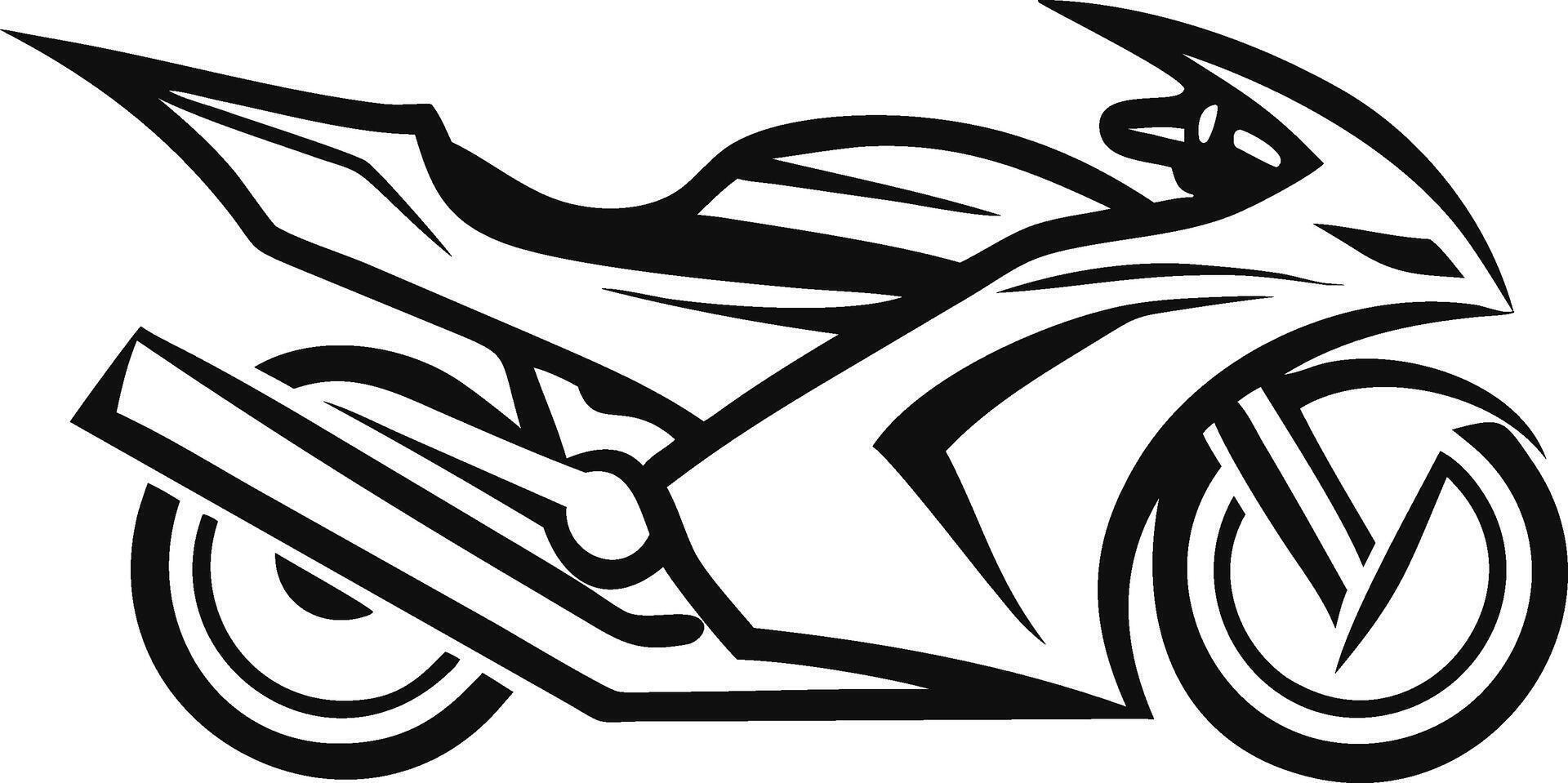 Sleek Sport Motorcycle Silhouette Black and White Modern Bike Design vector