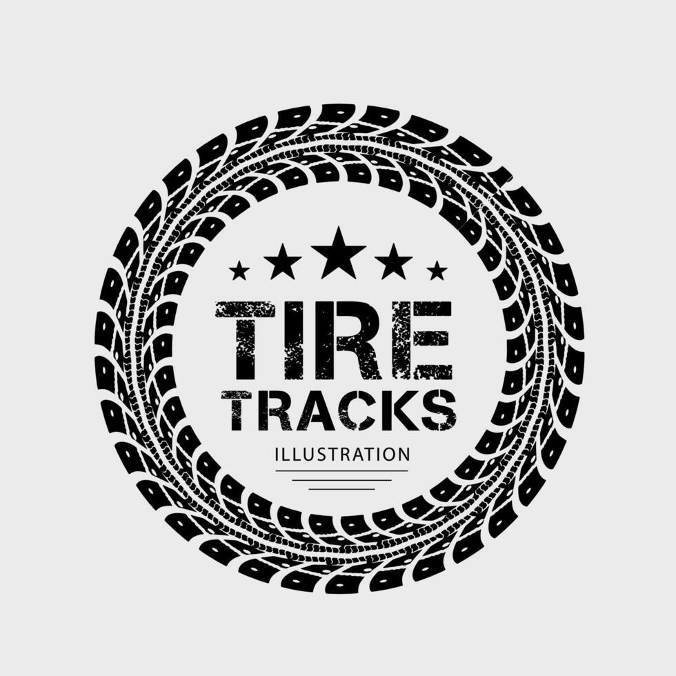 Tire tracks logo design vector