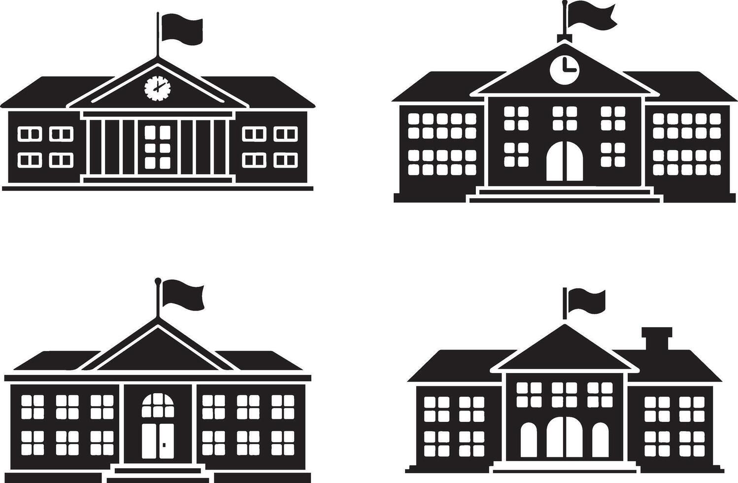School Building Set vector