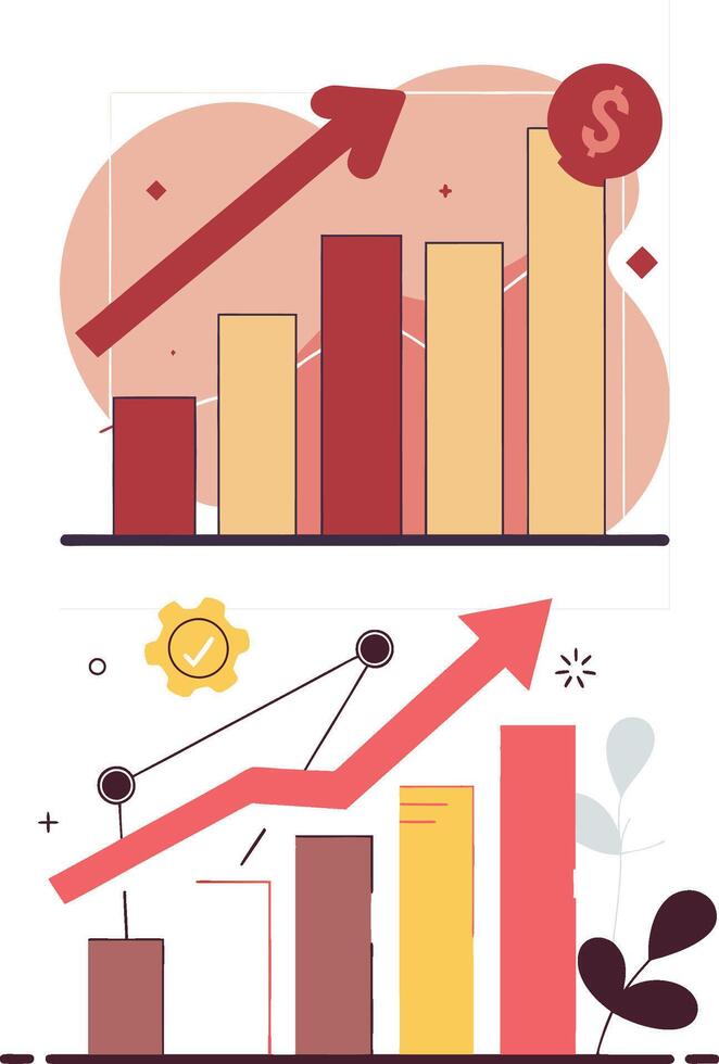 Economic Growth and Market Progress Visualization vector