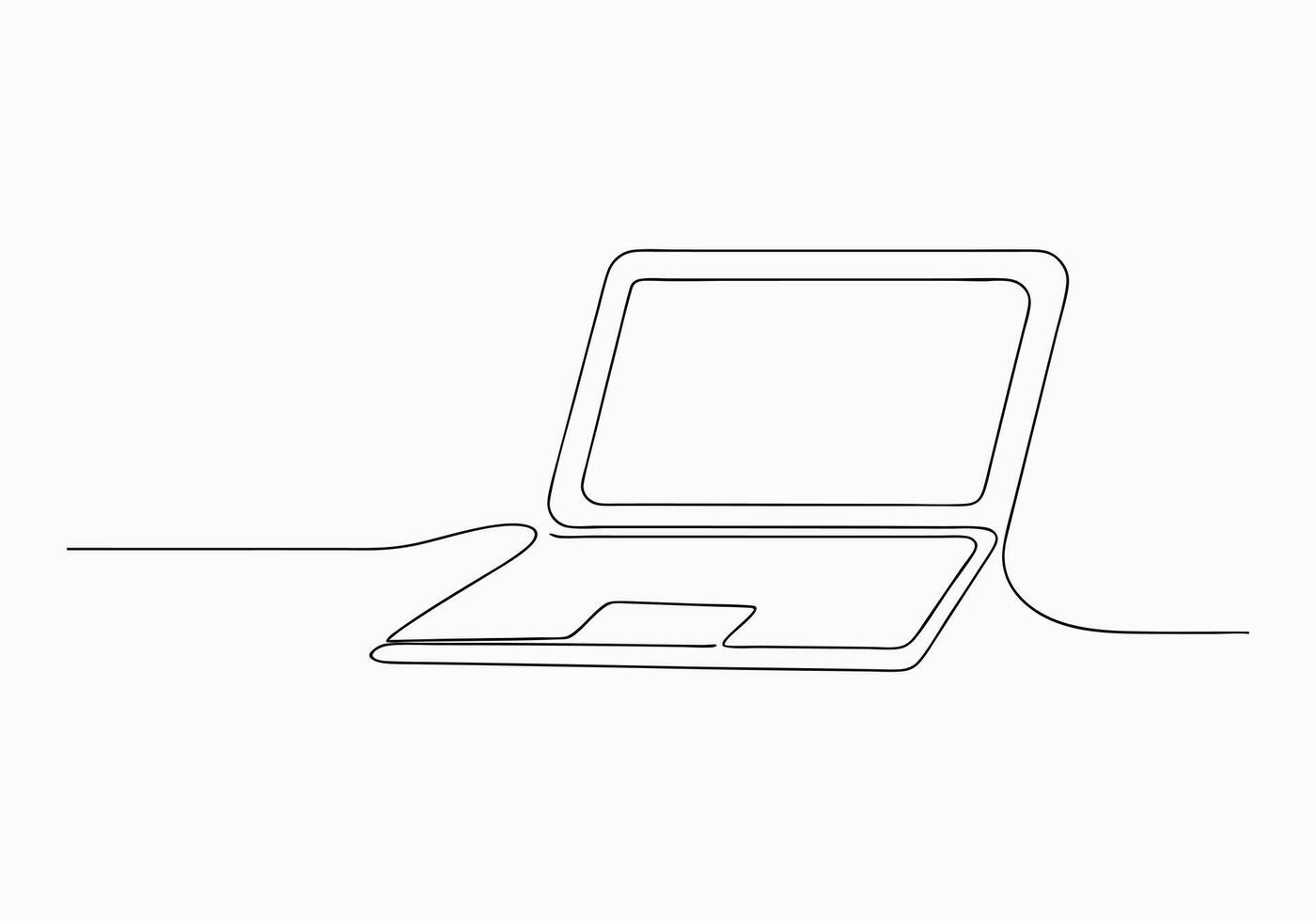 a continuous line drawing of a laptop computer vector