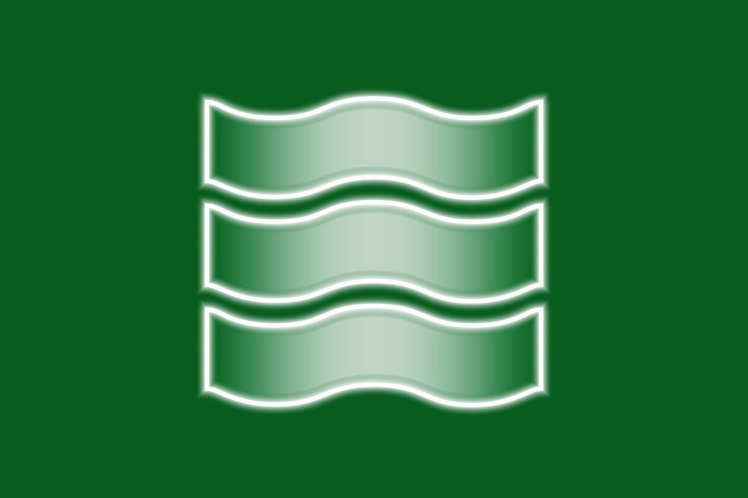 Official flag of Hiroshima. City in Japan. Glow effect concept. vector