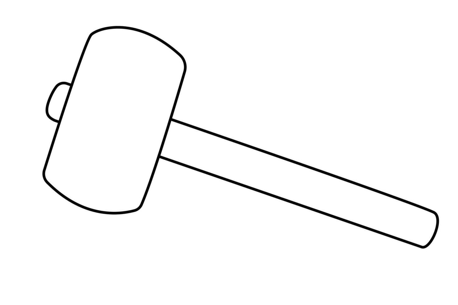 Hand drawn doodle mallet illustration, black outline vector