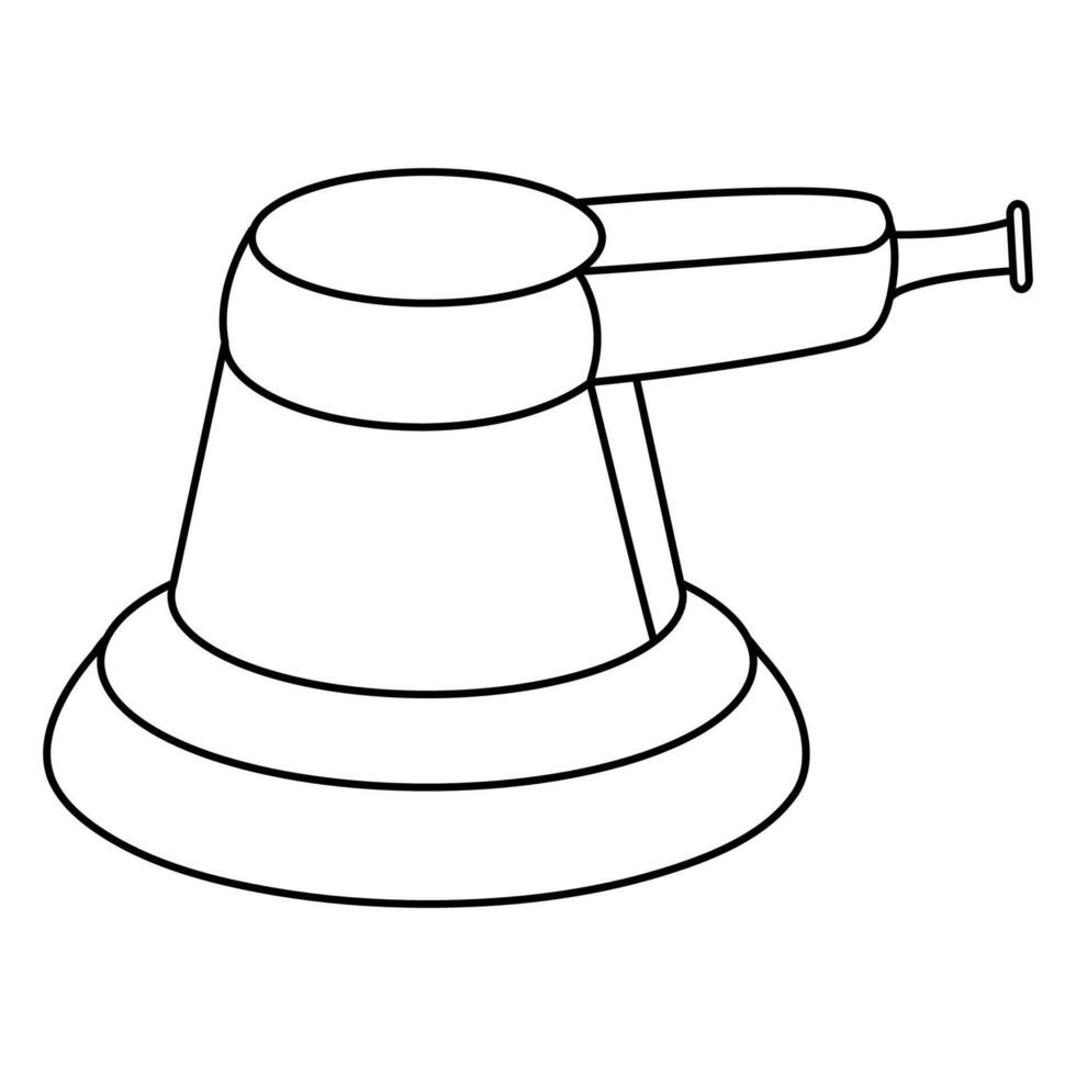 Hand drawn doodle orbital sander illustration, black outline vector