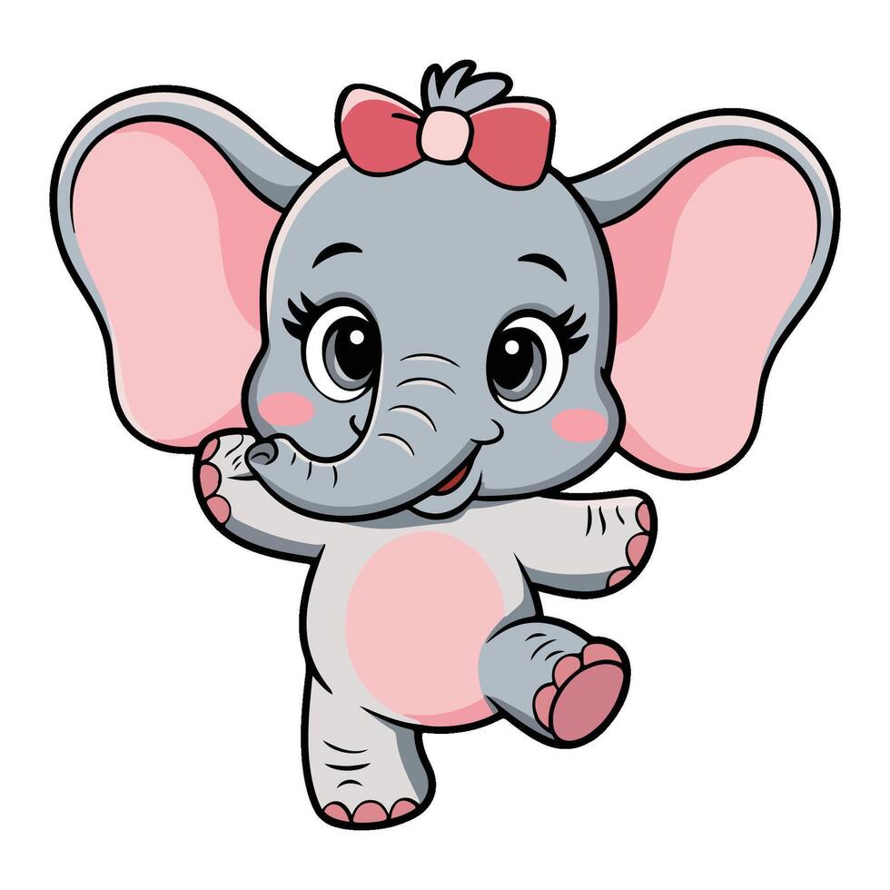 Dancing baby elephant vector