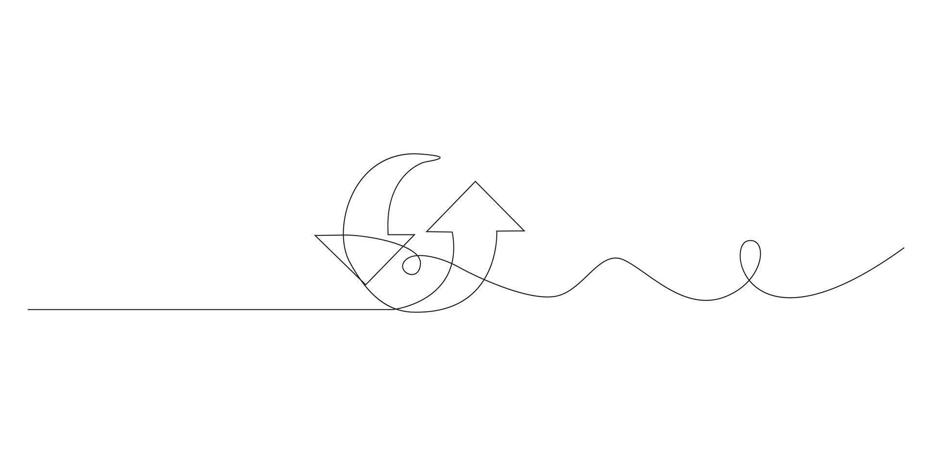 Continuous one line drawing recycling symbol Recycling icon Ecology concept illustration vector