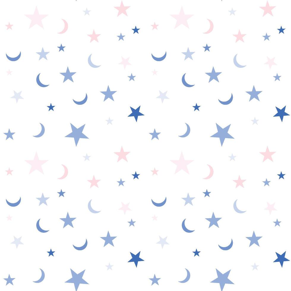 Stars and Moons Pattern vector