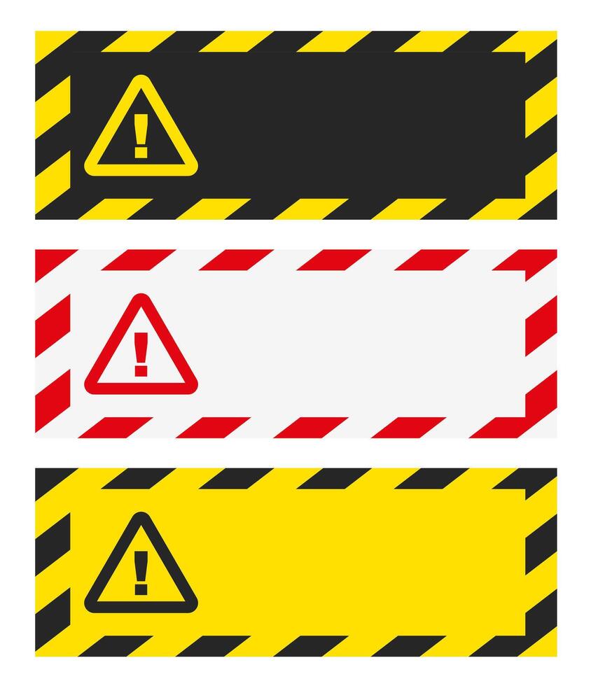 Set of safety and caution signs. vector