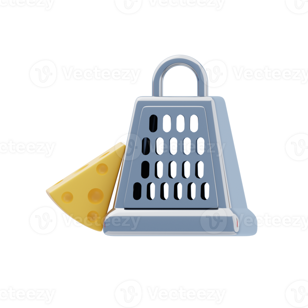 Cheese Grater 3D Icon. Grated Cheese 3D Icon png
