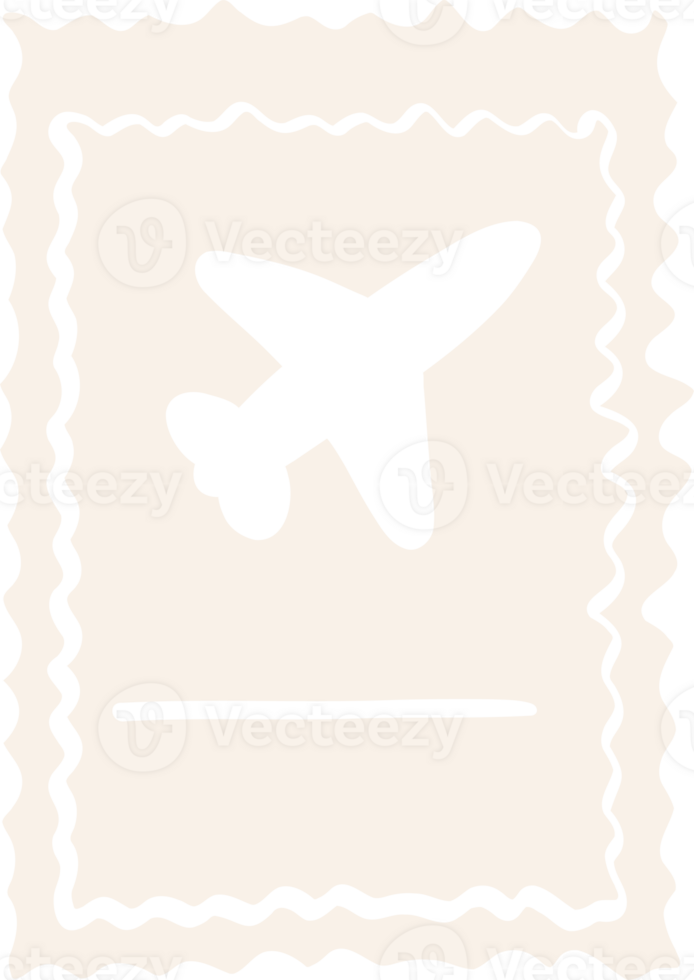 Vintage Airplane Stamp Design png