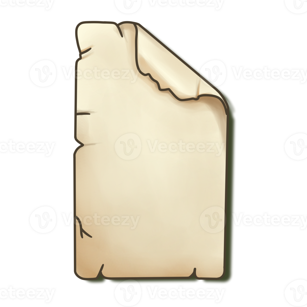 Old Vintage Paper Scroll with folded Edges png