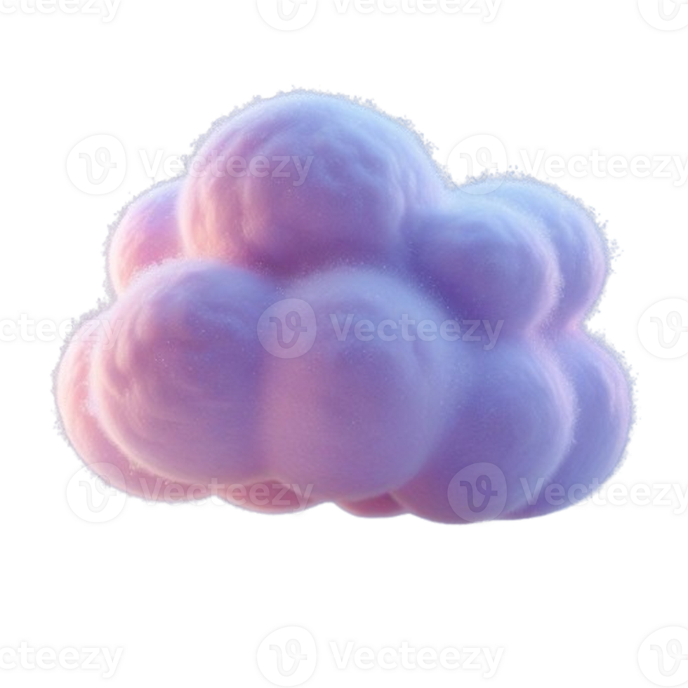 Futuristic 3D Cloud Icon for Digital Storage and Networking png