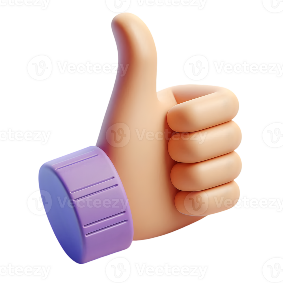 A thumb up icon with a purple thumb png