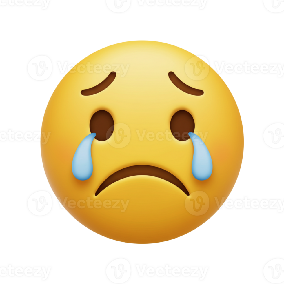 Sad Emoji with Tears Representing Deep Emotions png