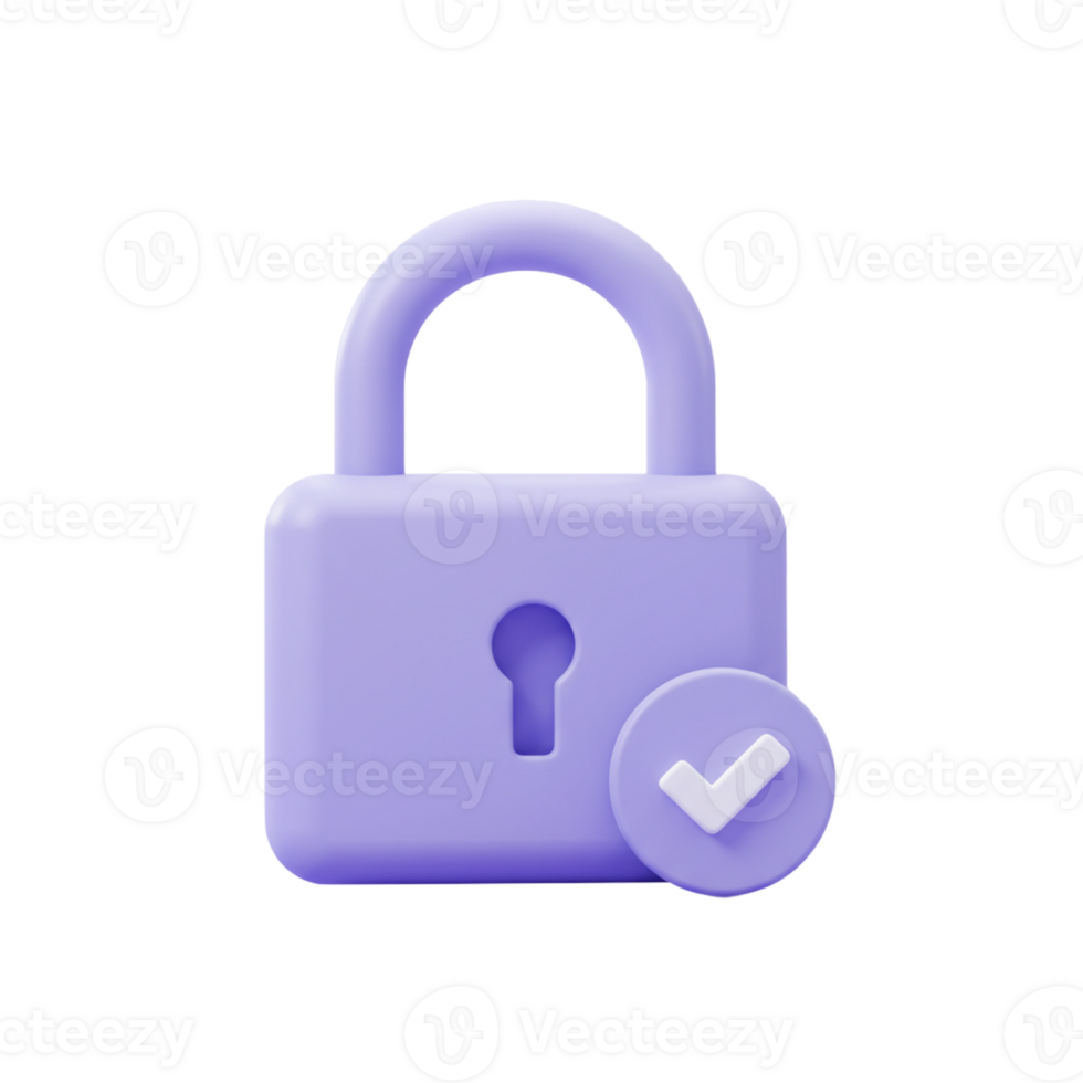 Stylized Purple Padlock Icon Signifying Security png