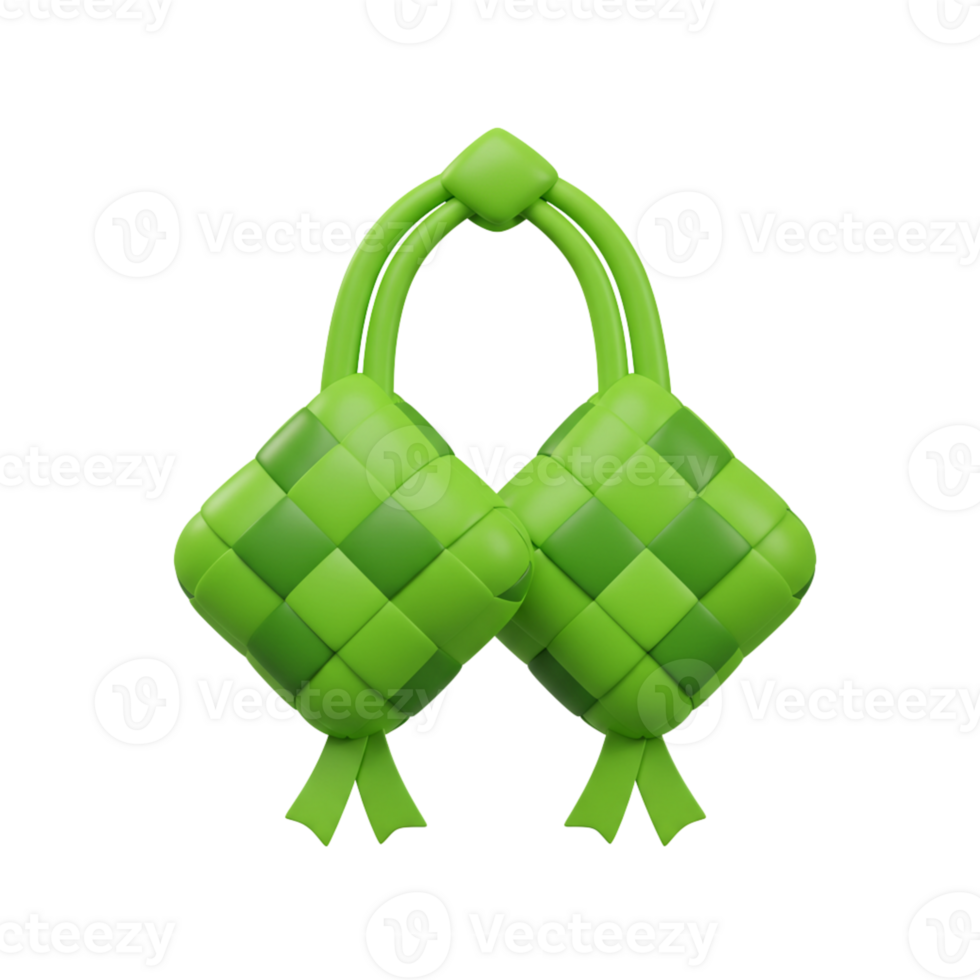 Festive green ketupat decorations png