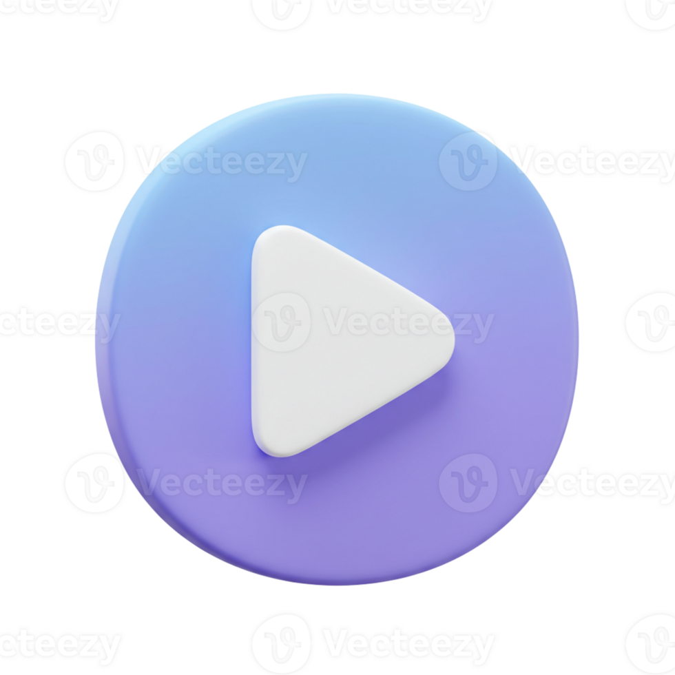 Play Button in Gradient Blue and Purple Style png