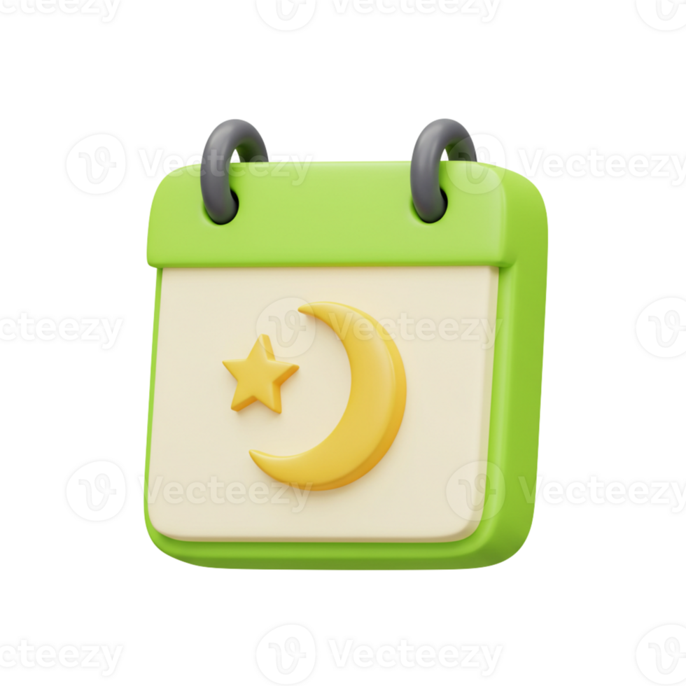 Calendar icon featuring a moon and star design for an event png