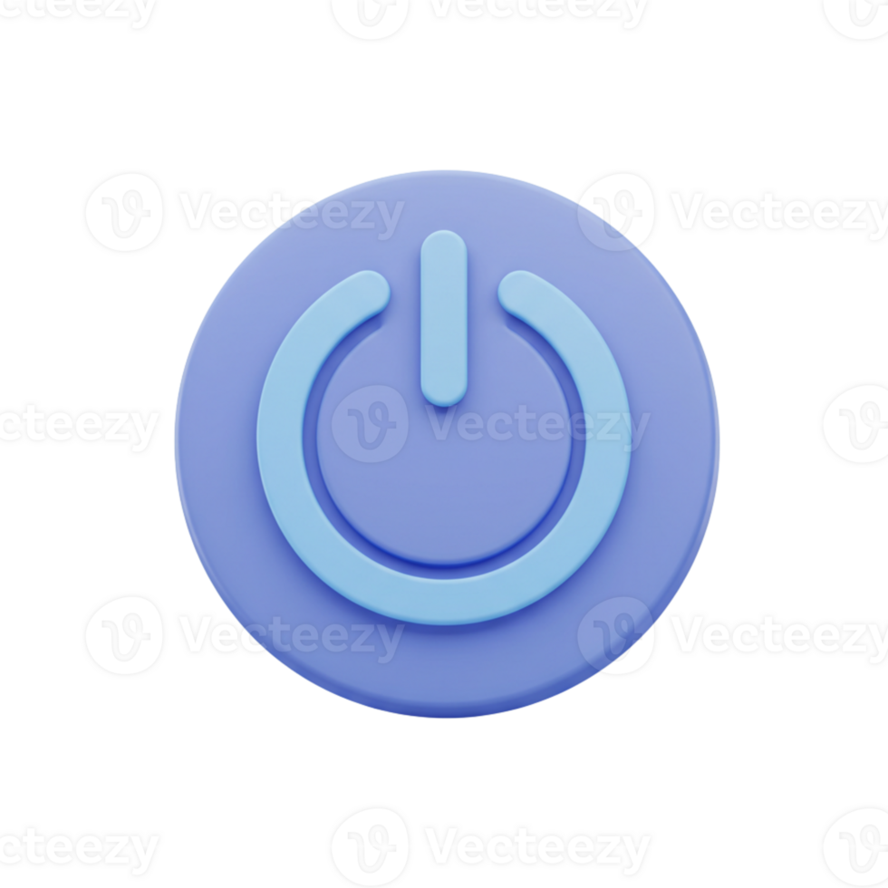 Stylish Blue Power Button Icon Designed for UI png
