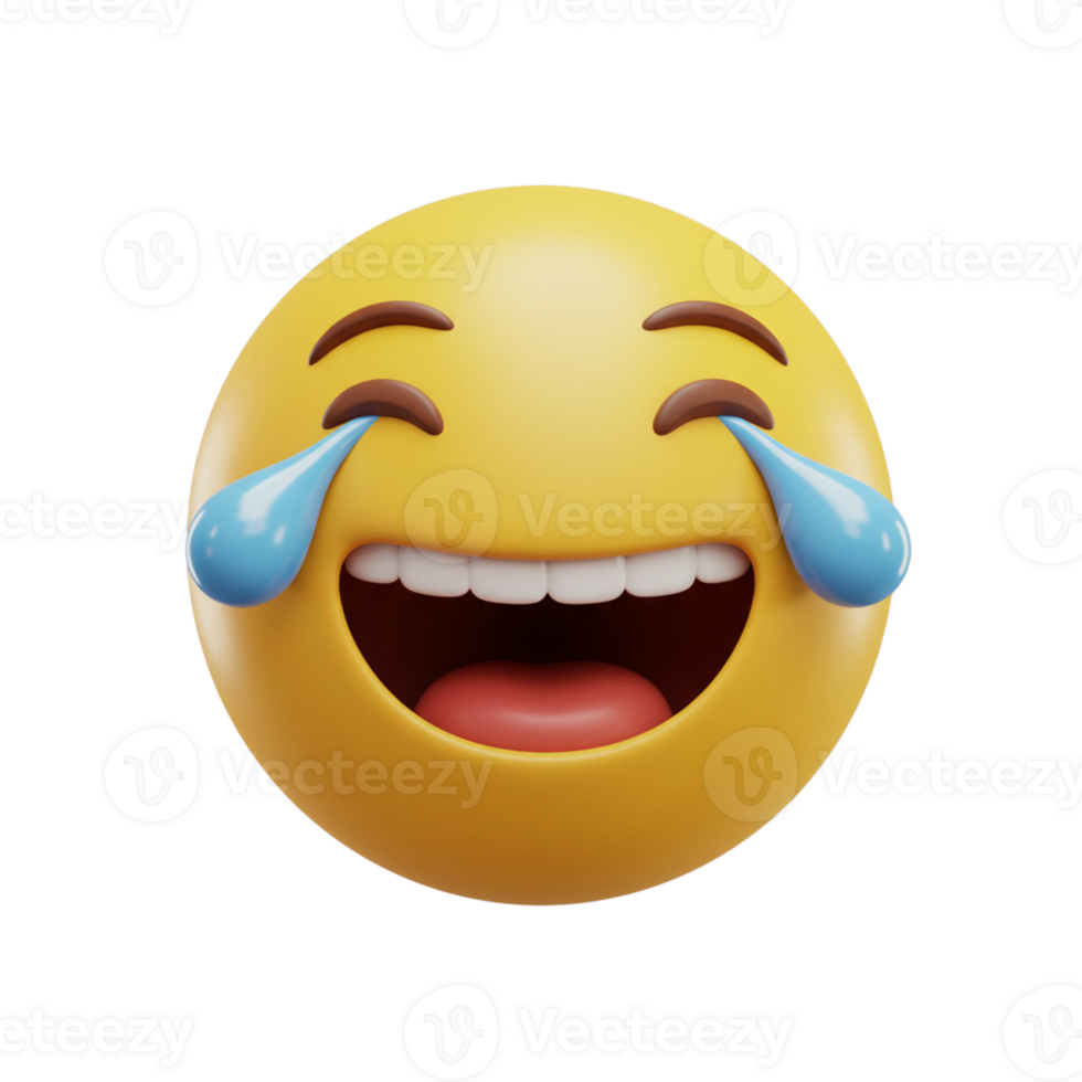 Laughing emoji with joyful expression and tears png