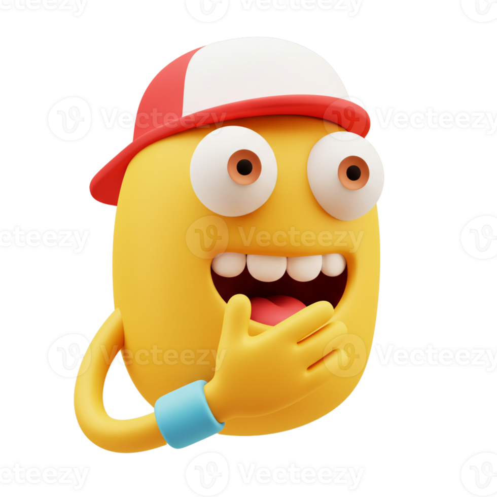 Cheerful Animated Character with a Playful Smile png