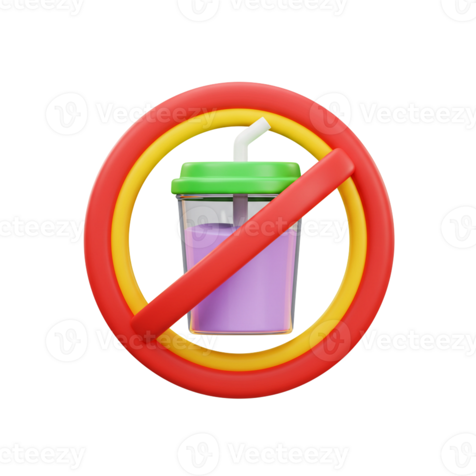 Creative symbol representing no sugary drinks policy png