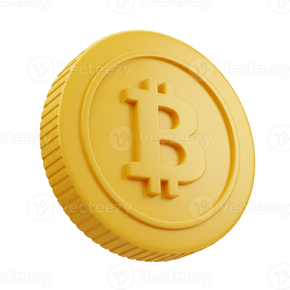 Bitcoin token symbol displayed in a 3D design png