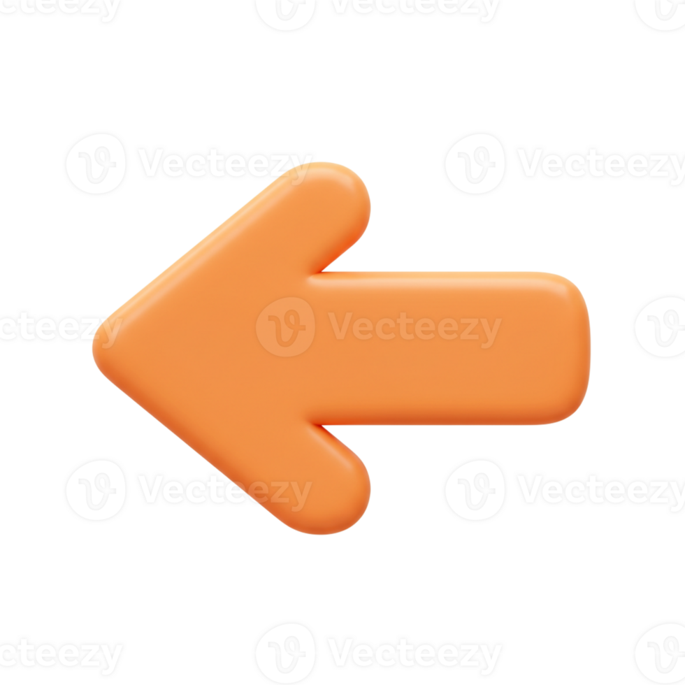 Stylish Orange Left Arrow Icon for Directional Use png